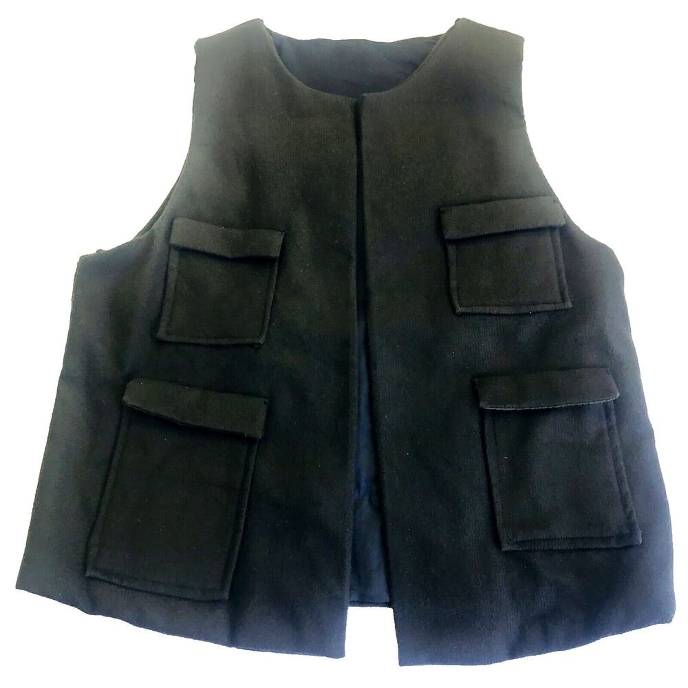 Shooting Hunting Vest Handmade Sleeveless Lined Black Unisex 36" - 42" Chest